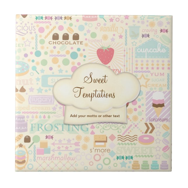Sweet Temptations Bakery Boutique - Anpassa Kakelplatta (Framsidan)