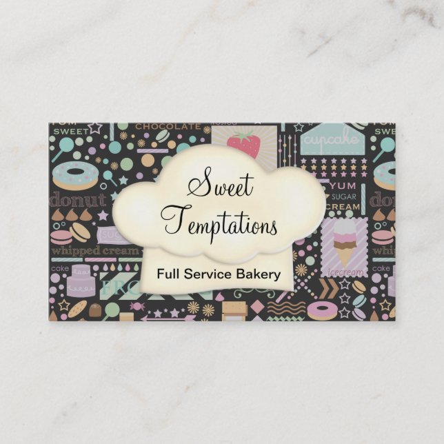 Sweet Temptations Bakery Boutique Visitkort (Framsida)