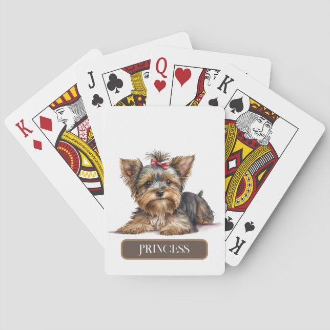 Sweet Terrier Puppy Personalize Casinokort (Baksidan)