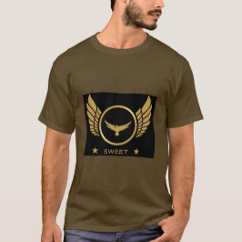 Sweet Text Eagle Image Brown Färg Man eller Manar T Shirt