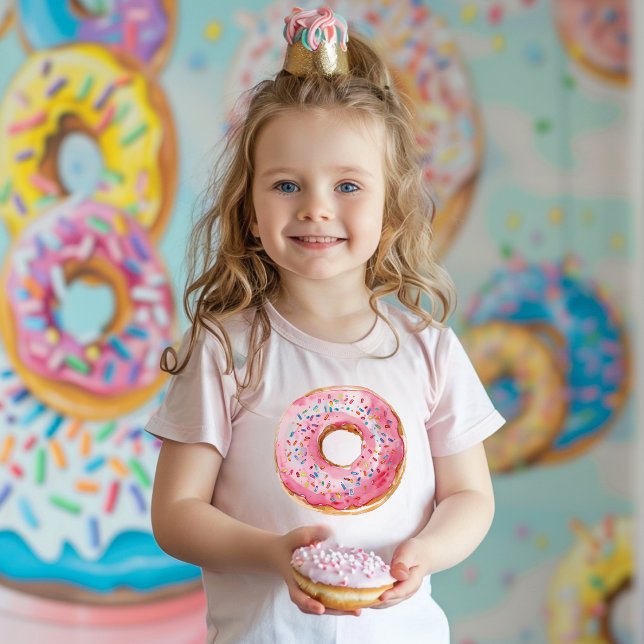 Sweet Time Pastel Rosa Donut Birthday T Shirt (Skapare uppladdad)