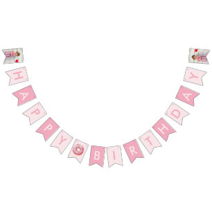Sweet Time Pastel Rosa Donut Birthday Vimplar