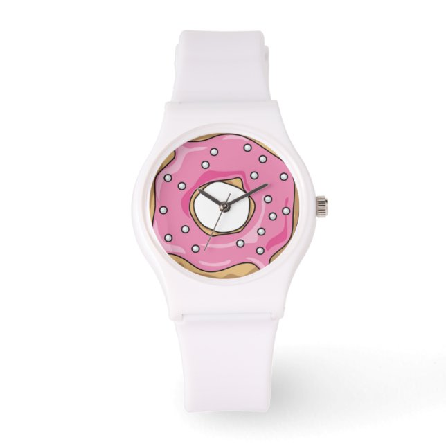 Sweet Time Rosa Donut Armbandsur (Framsida)