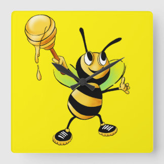Sweet Time with Our Honey Bee Clock! 🍯🐝 Fyrkantig Klocka