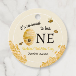 Sweet To Bee One First Birthday Bees Honeycomb Gåvor Etiketter