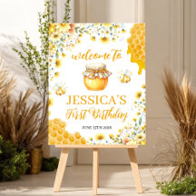 Sweet to Bee One Party Welcome Sign