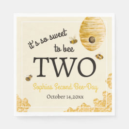 Sweet To Bee Two Second Birthday Bees Honeycomb Pappersservett