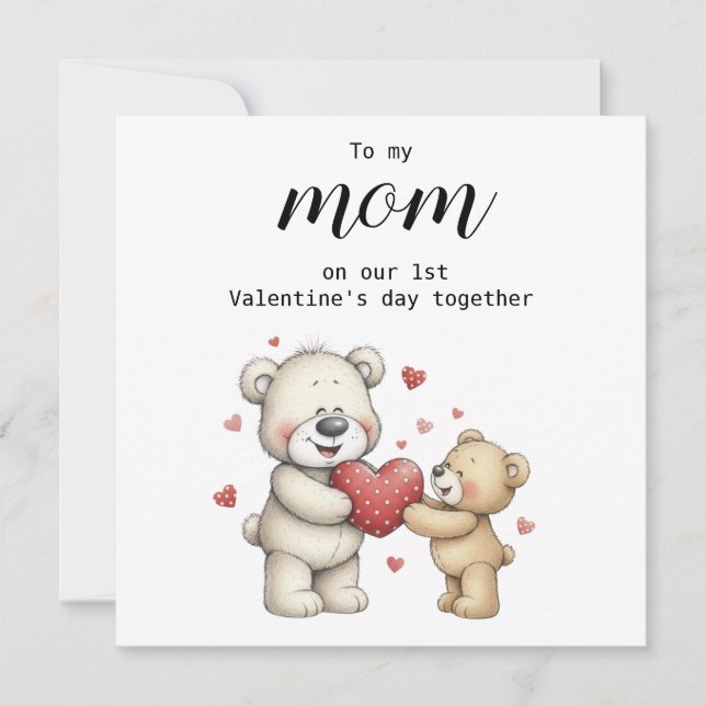 Sweet To My Mom on Our 1st Valentine's Day Togeth Julkort (Framsida)