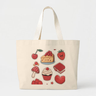 Sweet Tooth Dessert Pattern Tote Bag  Jumbo Tygkasse