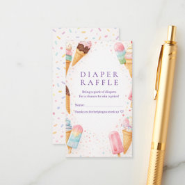 Sweet Treat Ice Cream Baby Shower Diaper Raffle Tilläggskort
