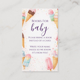 Sweet Treat Ice Cream Pastel Books for Baby Shower Tilläggskort