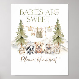 Sweet Treat Woodland Adventure Boy Baby Shower Poster