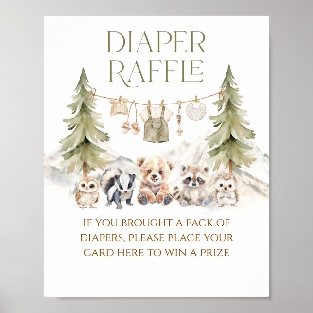 Sweet Treat Woodland Adventure Boy Baby Shower Poster (Framsidan)