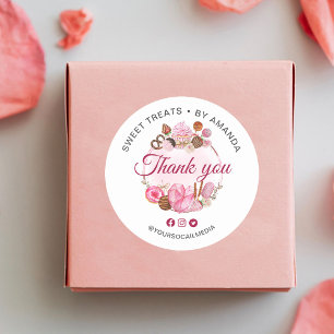 Sweet Treats Bakery Tack Runt Klistermärke