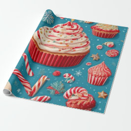 Sweet Treats & Candy Canes Teal Holiday Birthday  Presentpapper