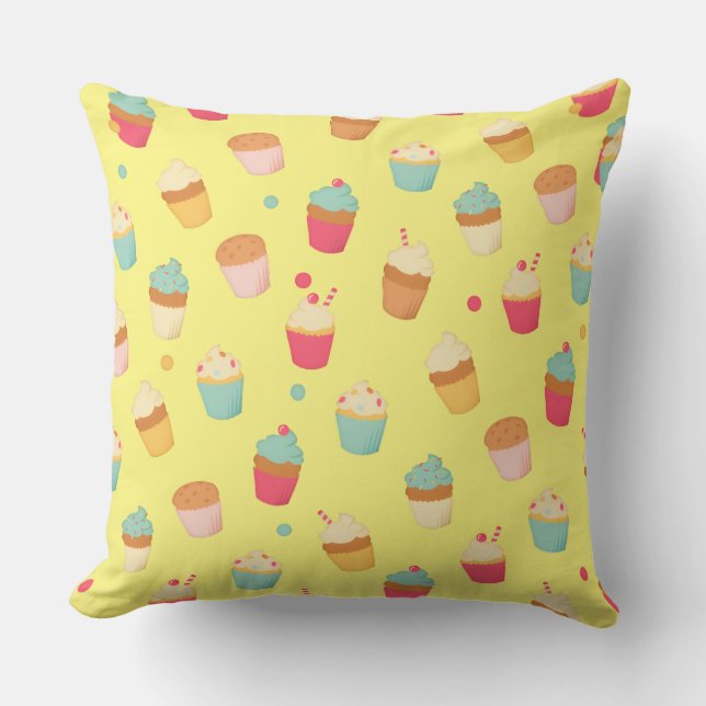 Sweet Treats Cupcake Throw Pillow Kudde (Framsida)
