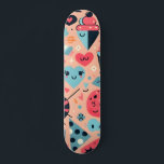 Sweet Treats Fiesta Mini Skateboard Bräda 18,5 Cm<br><div class="desc">Dig in i den vackra världen med sötade Treats Fiesta,  en lekfull och färglös mönster som utstrålar glädje och glädje. Den här designen har leende muffinsar,  glass,  hjärtan,  stjärnor,  läppar och blommor,  som alla kommer till liv med en pulserande palett av rosa,  blått,  svart och vitt.</div>