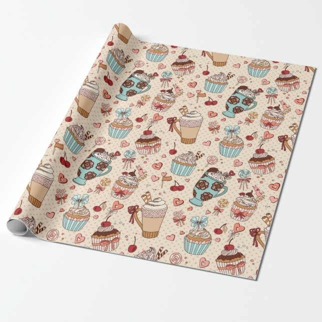Sweet Treats Wrapping Paper Presentpapper (Utrullad)