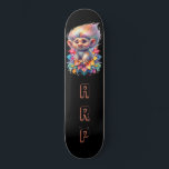 *~* Sweet Troll AP89 Neon Black Initialer Flower Mini Skateboard Bräda 18,5 Cm<br><div class="desc">(Sökkod AP89 för Troll-objekt och AP88 för medeltida temaobjekt ) Överför enkelt till andra Zazzle-produkter. BLACK-bakgrundsskateboard. NEON färg går bara ut över TROLL bilder och BREV. Anpassa/anpassa INITIALER/MONOGRAM. Den konstiga slumpen Long Hair Troll. Bright RAINBOW neon färg. Det här är en populär trenddesign för någon som kärlek hela sak TROLL....</div>