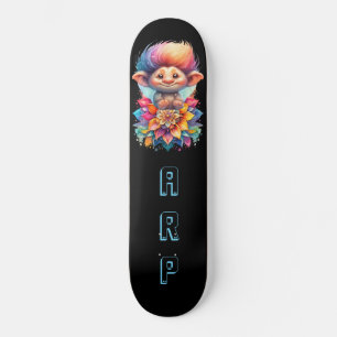 *~* Sweet Troll AP89 Neon Rainbow Initialer Flower Mini Skateboard Bräda 18,5 Cm