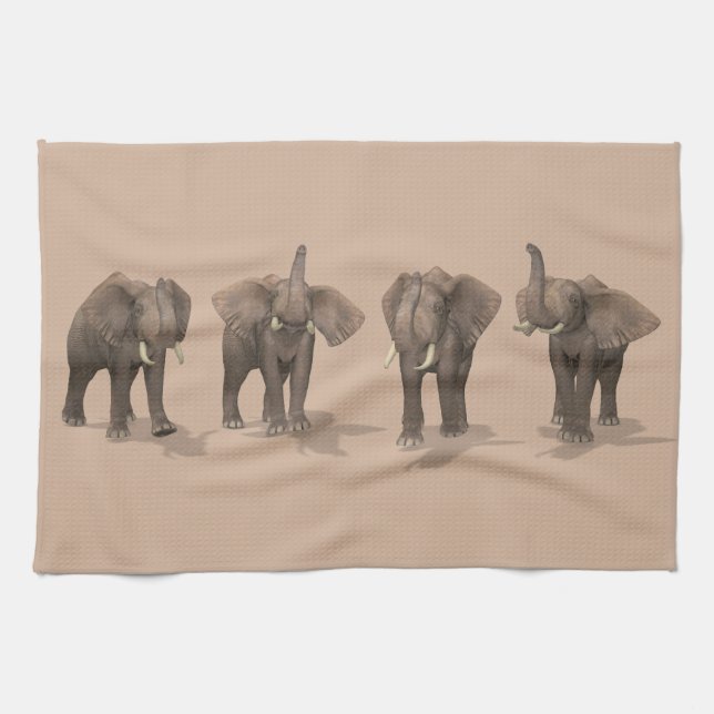 Sweet Trumpeting Elephants-kvartetten Kökshandduk (Horisontell)