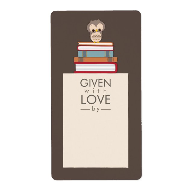 Sweet Uggla Bookplate Namn etikett Red | Blå Fraktsedel (Framsidan)