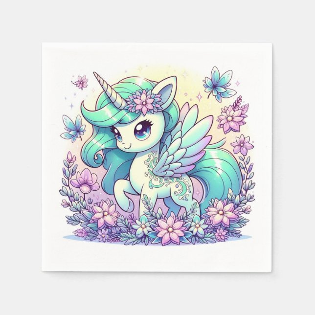 Sweet Unicorn Baby Shower Pappersservett (Framsidan)