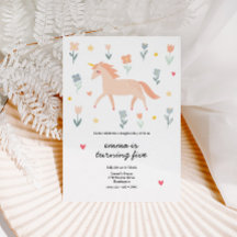 Sweet Unicorn Blommigt Birthday