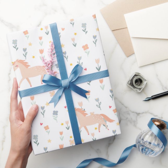 Sweet Unicorn Blommigt Presentpapper (Gifting)