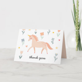 Sweet Unicorn Blommigt Tack Kort