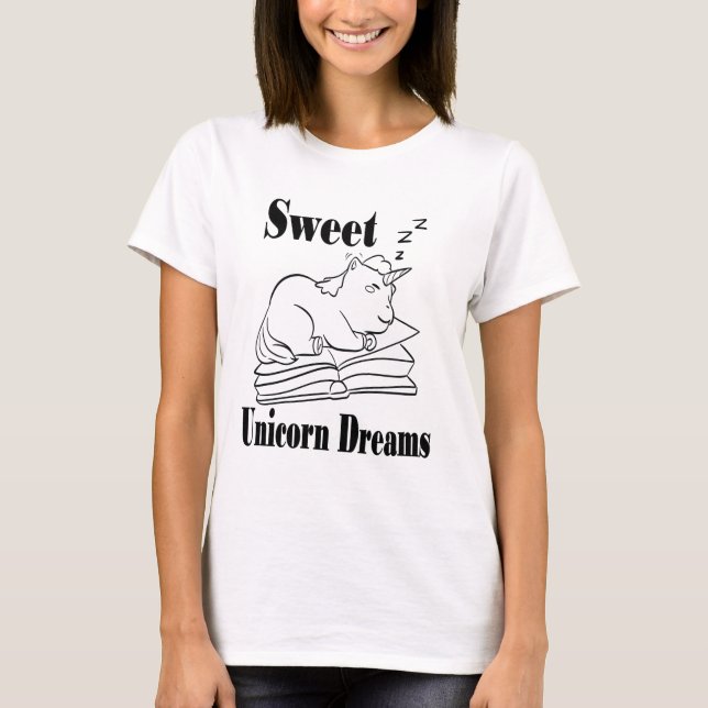 Sweet Unicorn Dreams Tee Shirt - BL (Framsida)