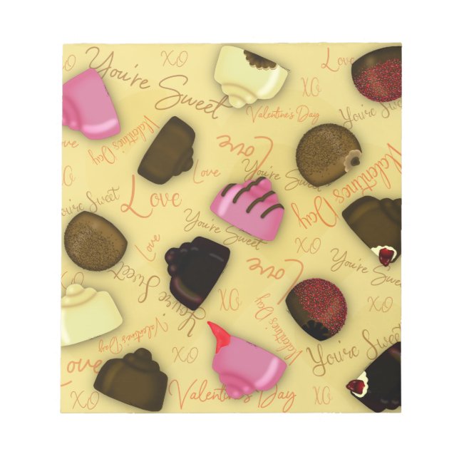 Sweet Valentine - Alla hjärtans dag Candy Mönster Anteckningsblock (Framsida)