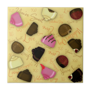 Sweet Valentine - Alla hjärtans dag Candy Mönster Kakelplatta