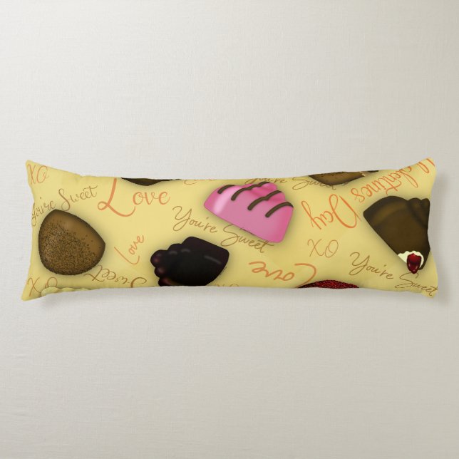 Sweet Valentine - Alla hjärtans dag Candy Mönster Kroppskudde (Framsidan)