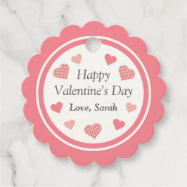 Sweet Valentine Argyle Hearts Mörk Rosa Gåvor Etiketter