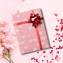 Sweet Valentine Argyle Hearts Tiled Presentpapper