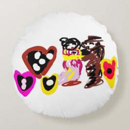 Sweet Valentine day dolls Rund Kudde