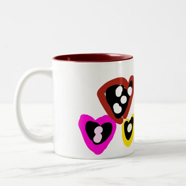 Sweet Valentine day dolls Två-Tonad Mugg (Vänster)