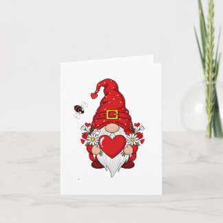 Sweet Valentine Gnome Heart Thank You Card  Tack Kort