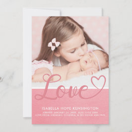 Sweet Valentine Kärlek Flicka Birth Photo Meddelande