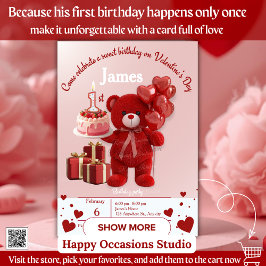 Sweet Valentine’s Birthday Invite – 1st Birthday Tack Kort