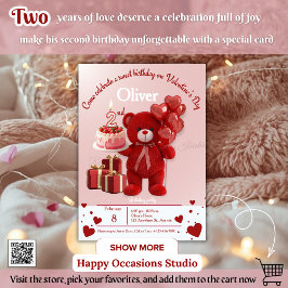 Sweet Valentine’s Birthday Invite – 2nd Birthday Inbjudningar