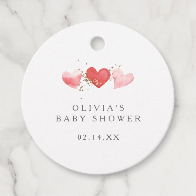 Sweet Valentine Sweet Hearts Baby Shower Gåvor Etiketter (Framsida)