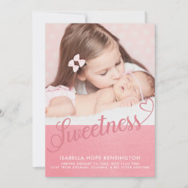 Sweet Valentine Typography Flicka Birth Photo Meddelande