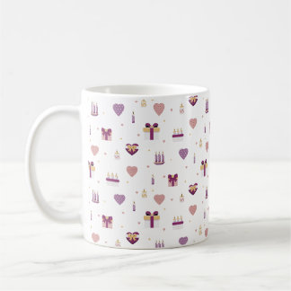 Sweet Valentine's Kärlek Mönster Kaffemugg