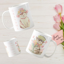 Sweet Vår Grandma Cat Kitten Personlig Kaffemugg
