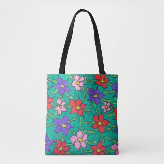 Sweet Vår Greenery Blommigt Tote Bag Tygkasse (Framsida)