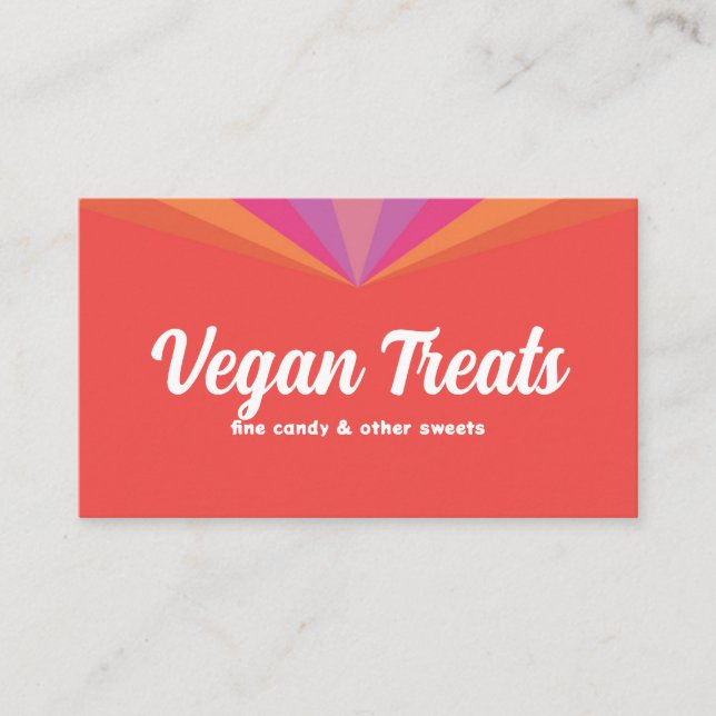 Sweet Vegan Treats Candy Shop Confectioner Peach Visitkort (Framsida)