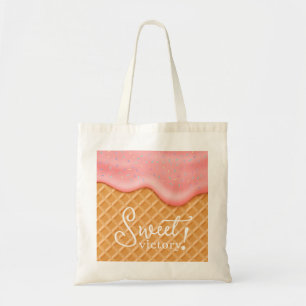 Sweet Victory Ice Cream Cone Sprinkles Roligt Rosa Tygkasse