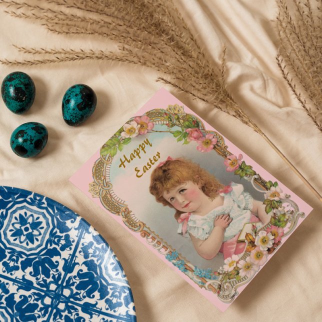 Sweet Vintage Girl Helgkort (Skapare uppladdad)